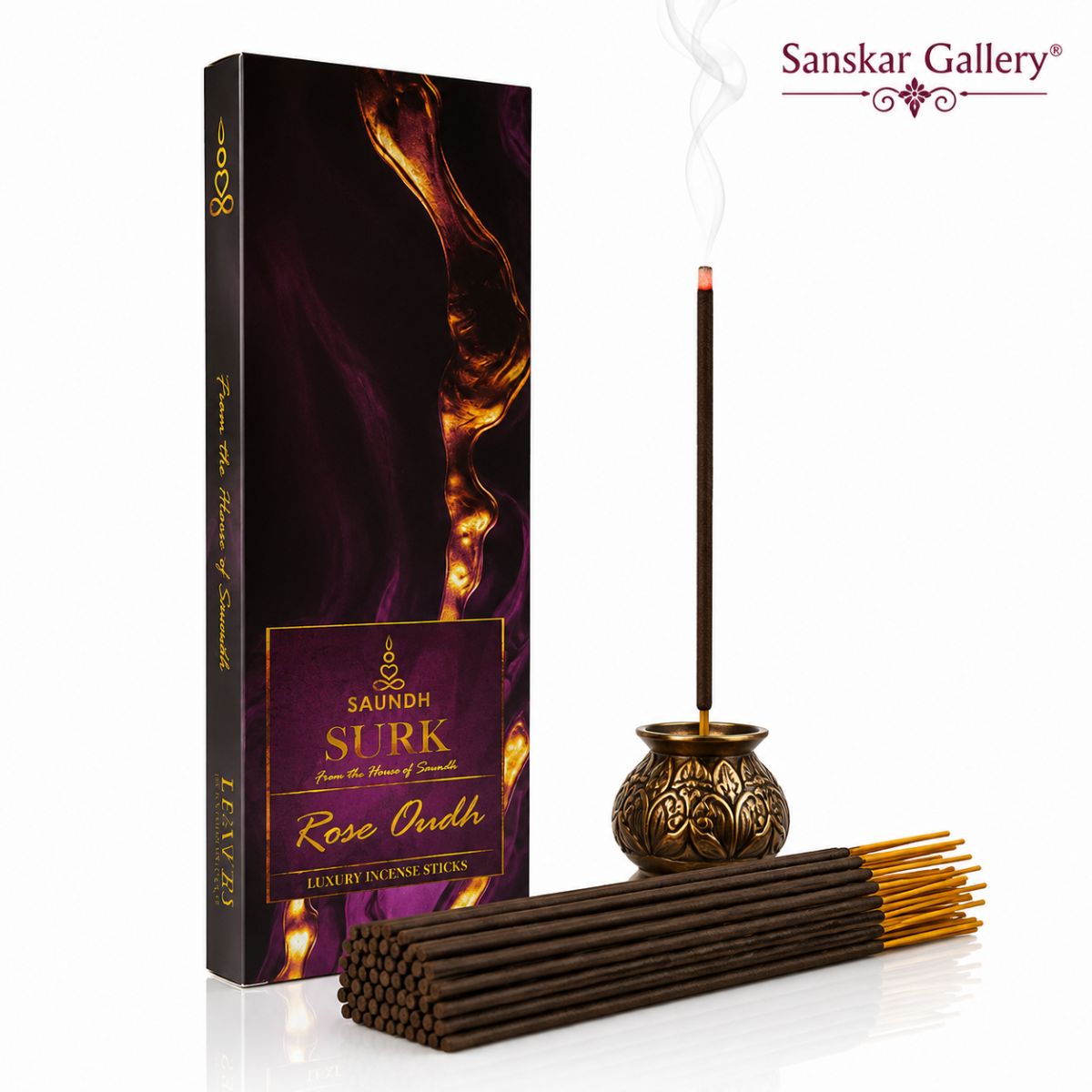 Rose Oudh Surkh Saundh Premium Low Smoke Aggarbatti