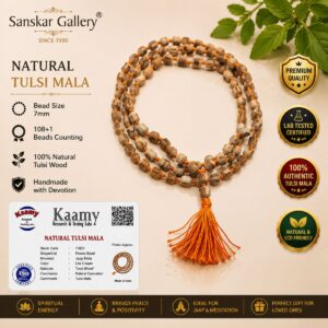 Tulsi Orignal Lab tested Ruff Jaap Mala 108 Bead 7MM