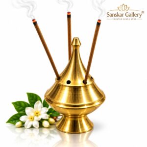 Premium Brass Aggarbatti Stand Pointed Kalash