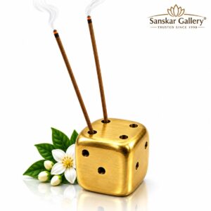 Premium Brass Aggarbatti Stand Dice Shape