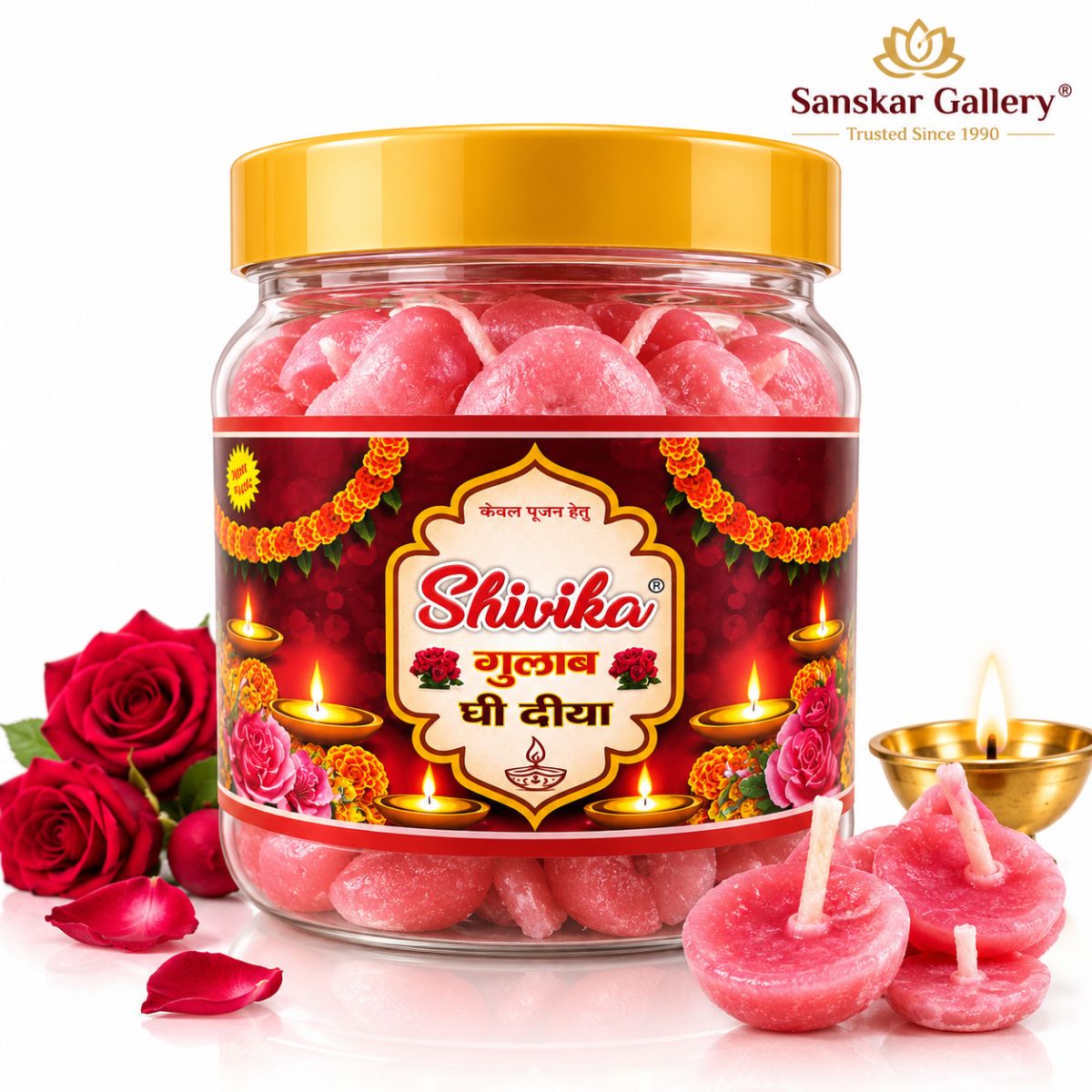 Ghee Batti Readymade Premium Rose Fragrance