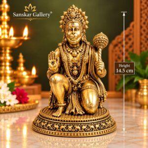 Hanuman Sitting Export Brass Quality Large Size 14 cm