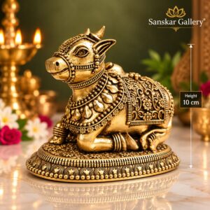Nandi Premium Quality Broad Size Export Brass Murti 10 cm