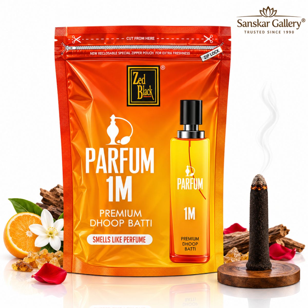 Parfume 1M Premium Wet Dhoop Pouch By Zed Black