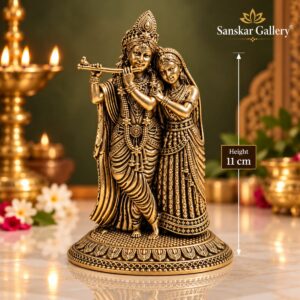Radha Krishna Premium Quality Export Brass Murti 11 cm