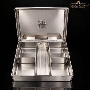 Roli Tika Chandan Square Box in Steel