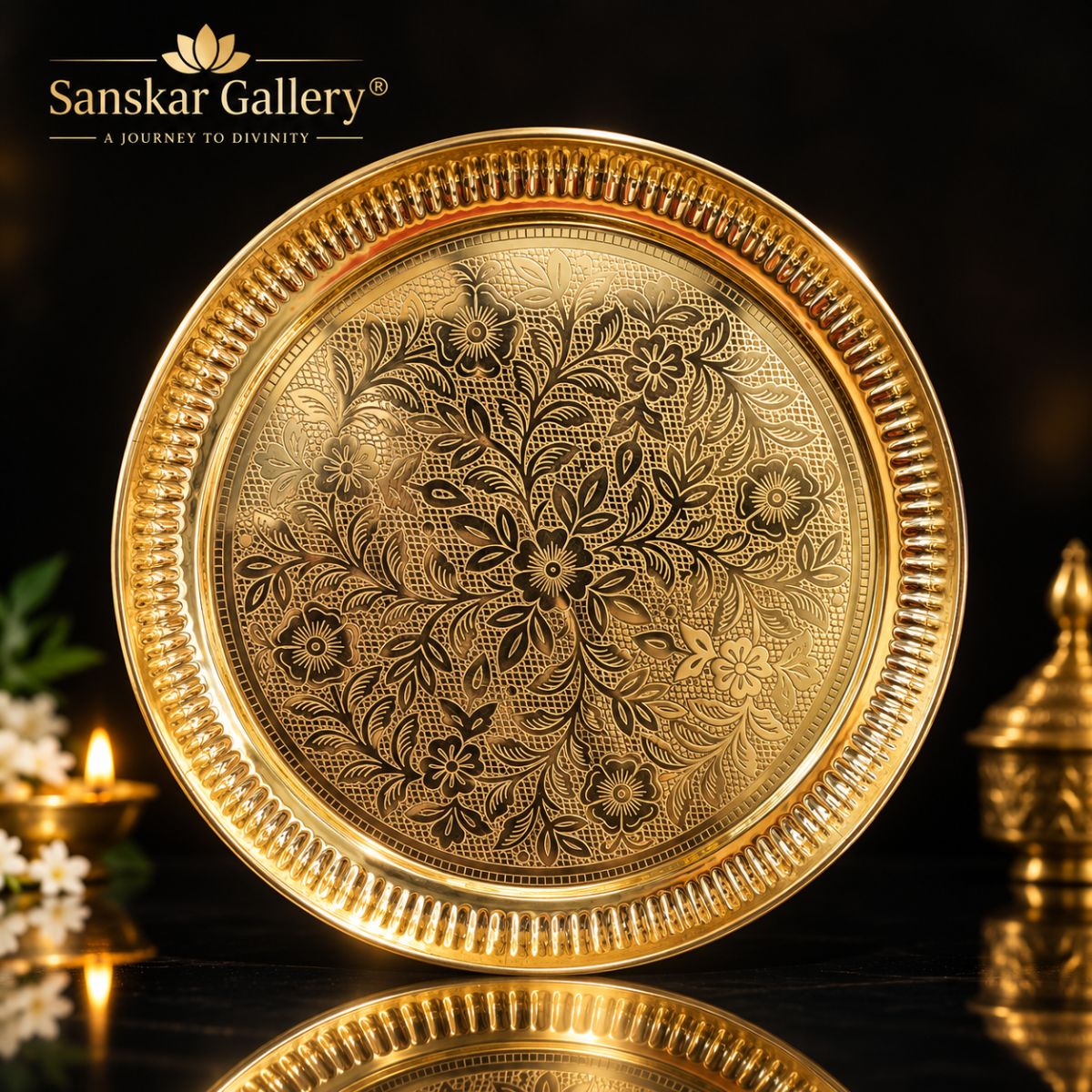 Brass Plate for Pooja Purpose 10 inch