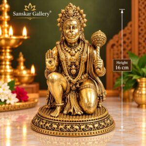 Hanuman Sitting Export Brass Quality Large Size 16 cm