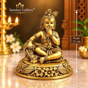 Makhan Gopal Premium Export Brass Murti 12 cm