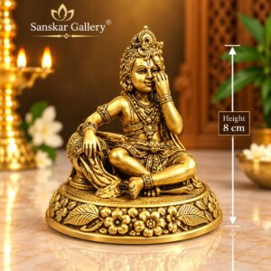Makhan Gopal Premium Export Brass Murti 8 cm