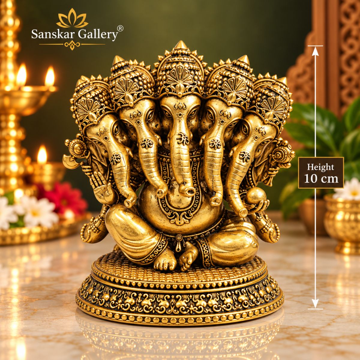 Panchmukhi Premium Export Quality Ganesha 10 cm