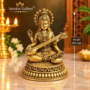 Saraswati Premium Quality Sitting Export Brass 10 cm