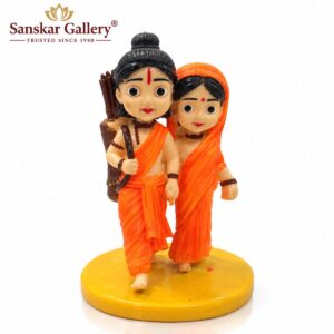 Ram Sita Vanvasi Premium Marble Dust Murti 8 cm