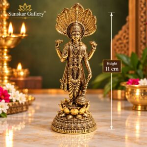Vishnu Standing Premium Export Brass Murti 11 cm