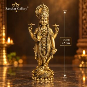 Vishnu Single Standing Export Brass murti 22 cm