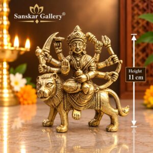 Durga Maa Premium Pure Brass Murti 11 cm For Pooja
