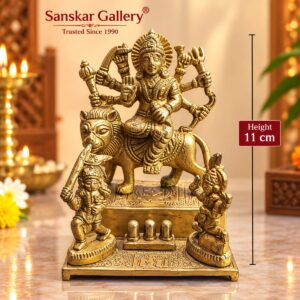 Durga Maa Premium Pure Brass Murti 11 cm For Pooja