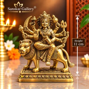 Durga Maa Premium Pure Brass Murti 11 cm For Pooja