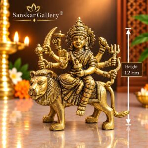 Durga Maa Premium Pure Brass Murti 12 cm For Pooja