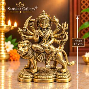 Durga Maa Premium Pure Brass Murti 12 cm For Pooja