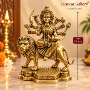 Mahishasur Mardini Maa Devi Premium Brass Murti 16 cm