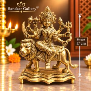 Durga Maa Premium Pure Brass Murti 17 cm For Pooja