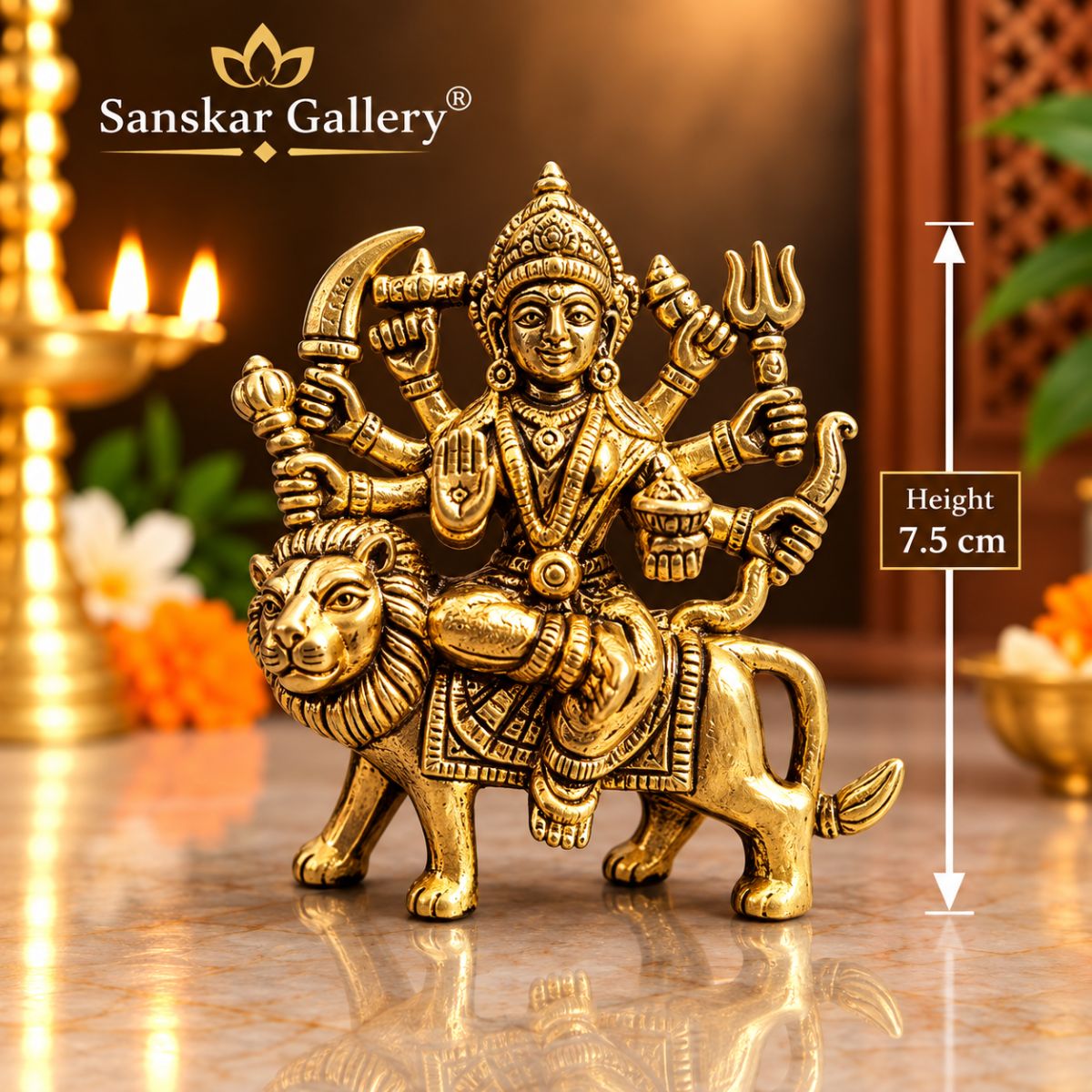 Durga Maa Premium Pure Brass Murti For Pooja