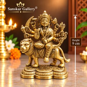 Durga Maa Premium Pure Brass Murti 9 cm For Pooja
