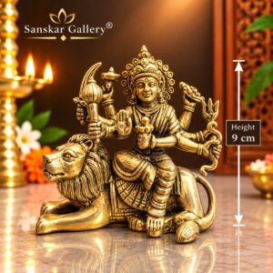 Durga Maa Premium Pure Brass Murti 9 cm For Pooja